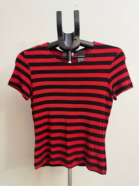 Striped Red & Black Short Sleeve Tee